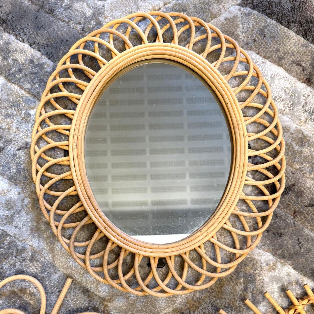 早いもの勝ち！アデペシュ　rotta rattan mirror 3個セット