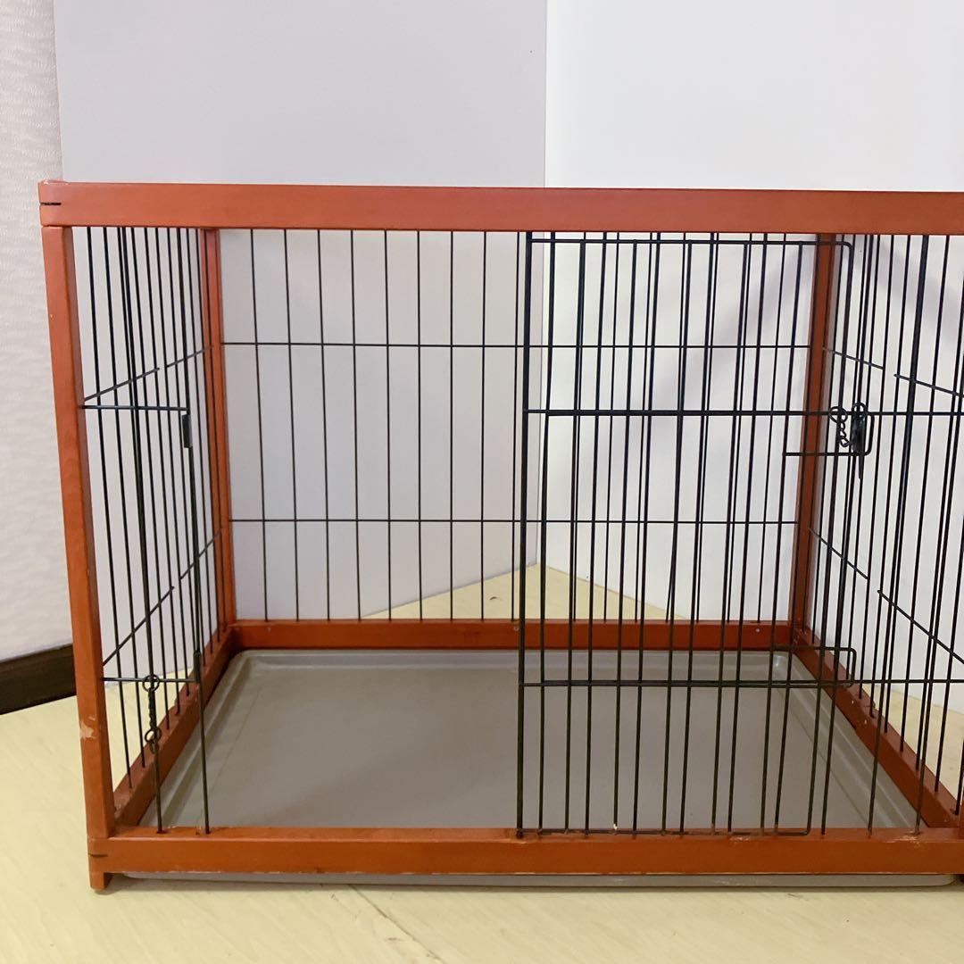 折りたたみ　木製ペットゲージ　ペットサークル木製枠　95×64cm 小、中犬用