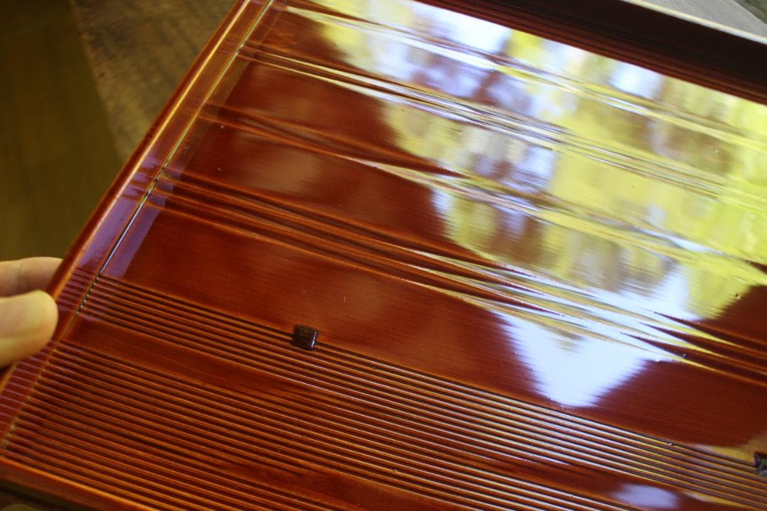 デッドストック！春慶塗の入れ子四方折敷大中小セット（検懐石盆お盆お膳