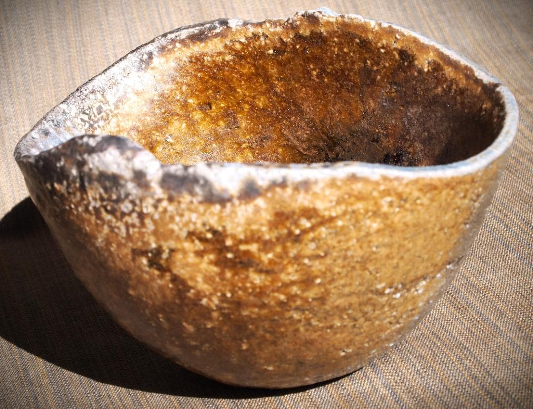 人気作家★大岩智之【師：隠崎隆一】★黒備前茶碗★共箱★コバルト