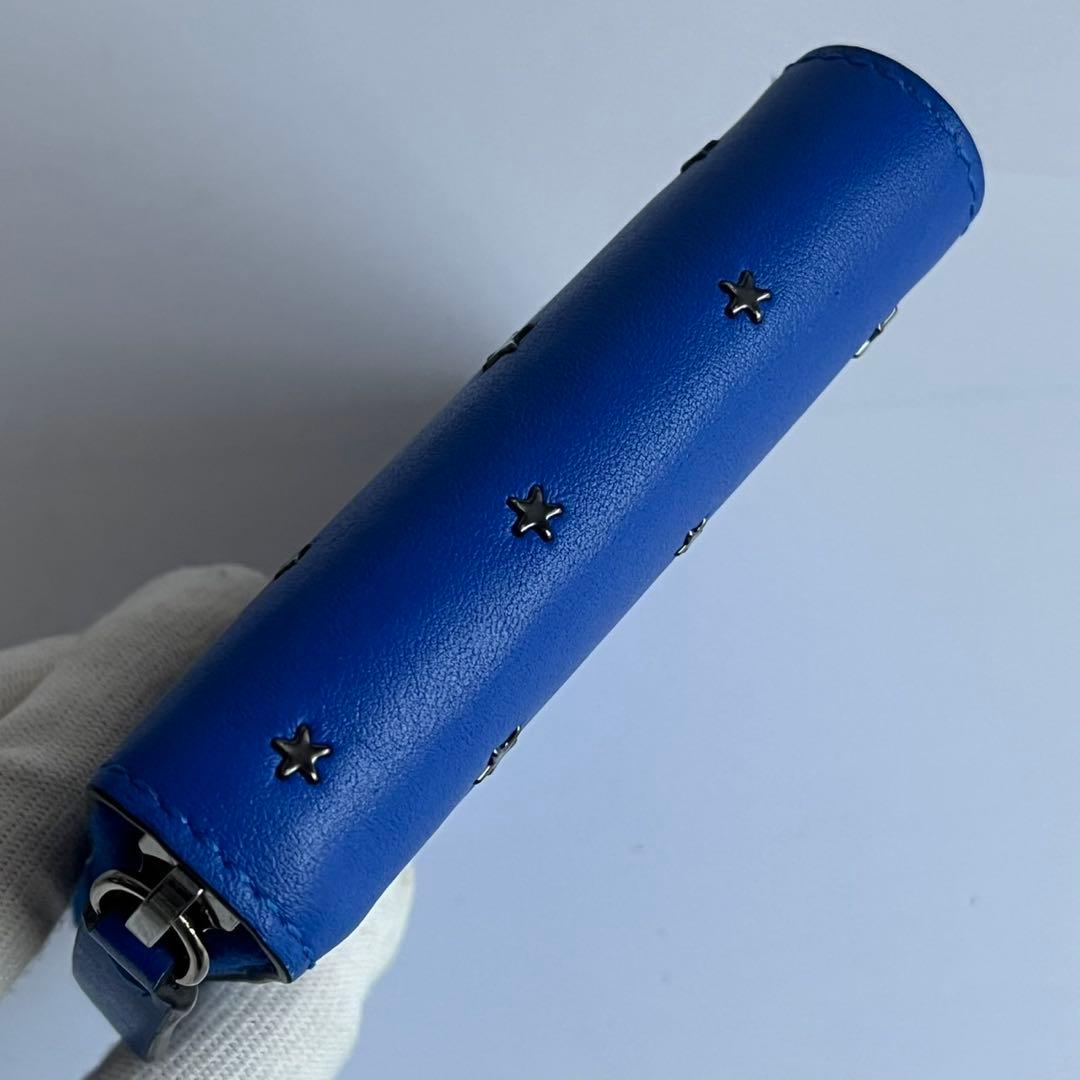 YoU-K ✨　JIMMY CHOO 　ラウンドジップ　財布　青　スタッズ