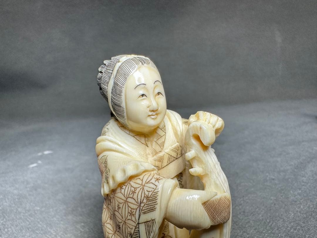 極上　天然素材　七福神　置物　根付　　アンティーク　和彫　骨董　飾り物　古美術品