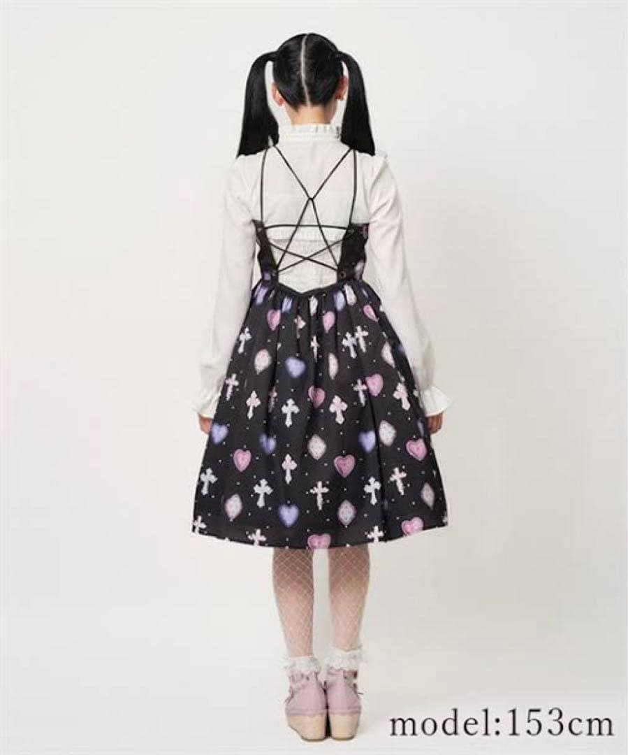 axes femme kawaii ロージークロスジャンスカ 黒 ブラウスセット