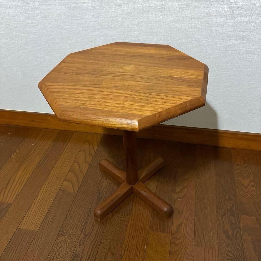 【良品】デンマーク 八角形サイドテーブル チーク
