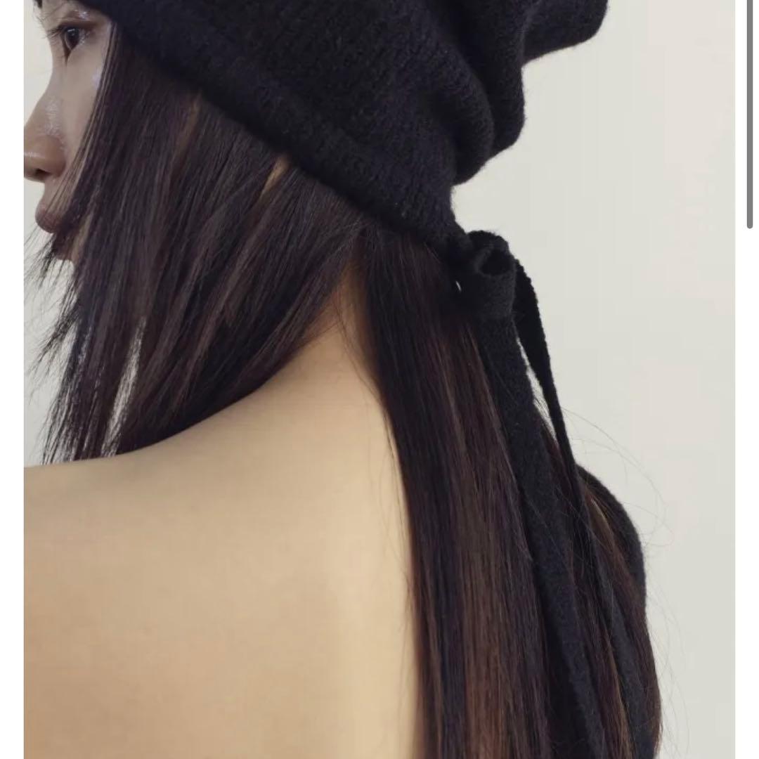 いちご⭐︎Rosarymoon Bucktail Knit Beanie