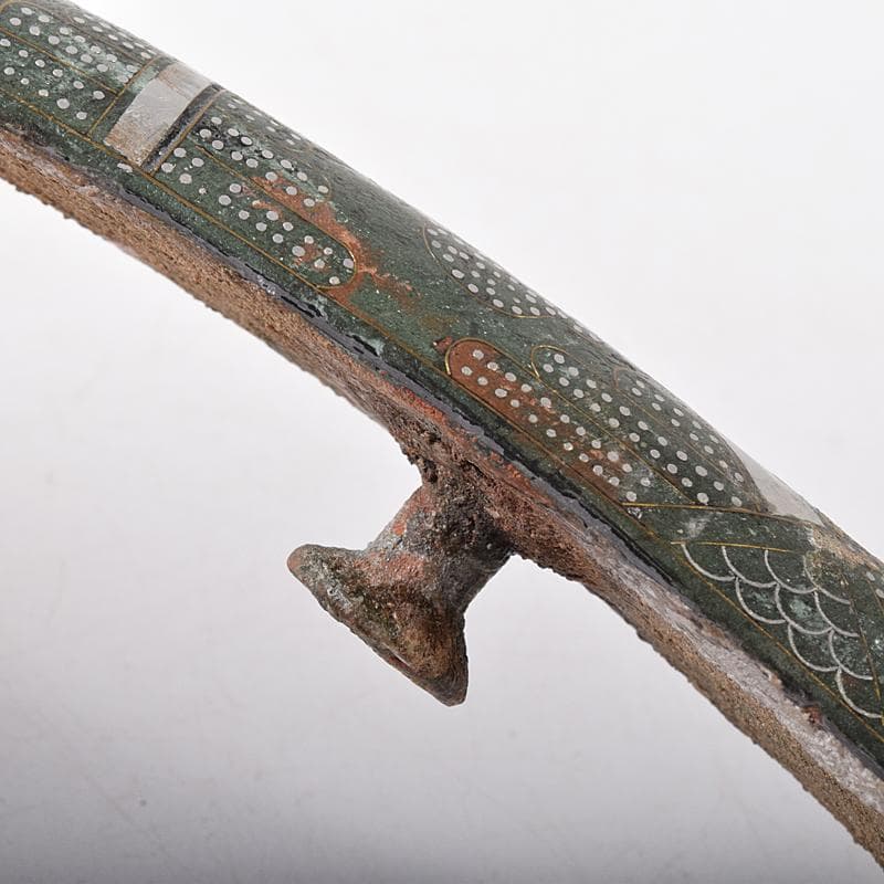 中国　古銅青銅　象嵌　帯鉤　筆架　M　R8093