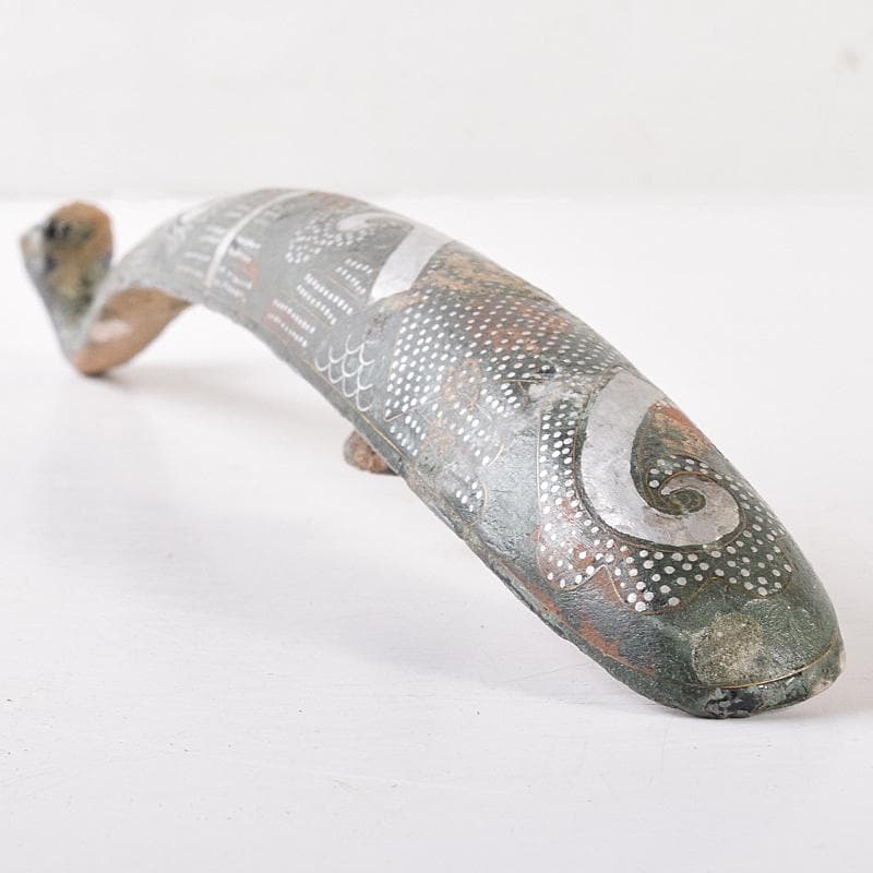 中国　古銅青銅　象嵌　帯鉤　筆架　M　R8093