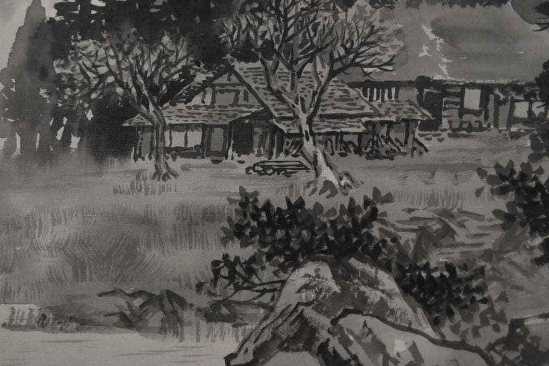 【真作】行近壮人/深山雨斉/山水図/掛軸☆宝船☆Z-773