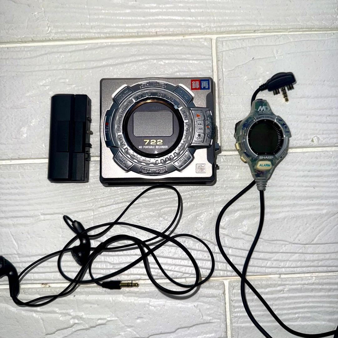 【動作品】SHARP MD-MS722-S 付属品純正イヤホン付