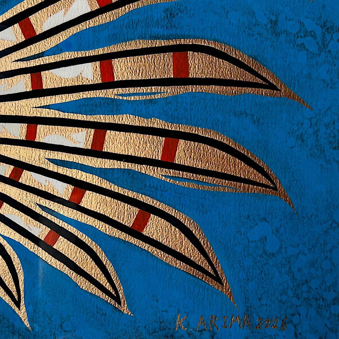 唯一無二のハナミノカサゴ｜額縁付き 絵画 原画 魚の絵 イラスト ドローイング