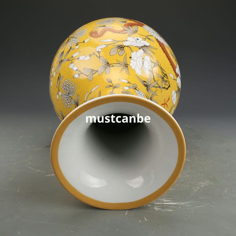 清光緒粉彩竜紋賞瓶 景徳鎮 陶磁器 装飾品 現代工芸品 美術品 置物