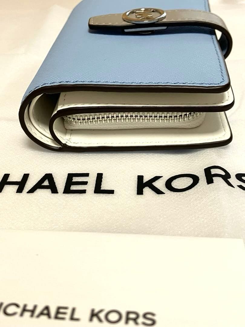 【新品タグ付き】 MICHAEL KORS マイケルコース 二つ折り財布 ブルー