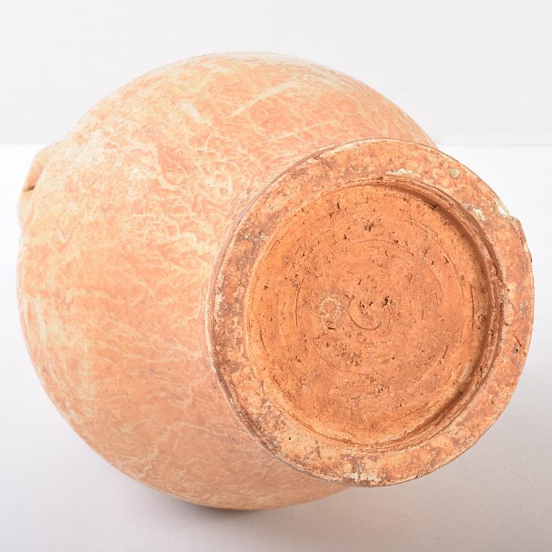 中国　自然釉　人物四耳壷　V　R7644