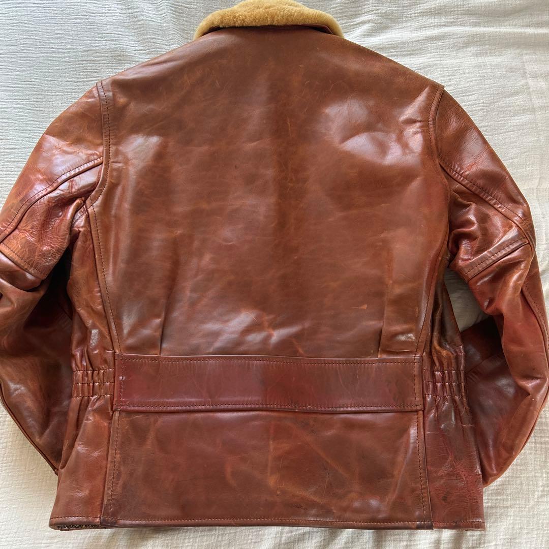 希少　AERO LEATHERS エアロレザー　36 襟ムートン　ホースハイド
