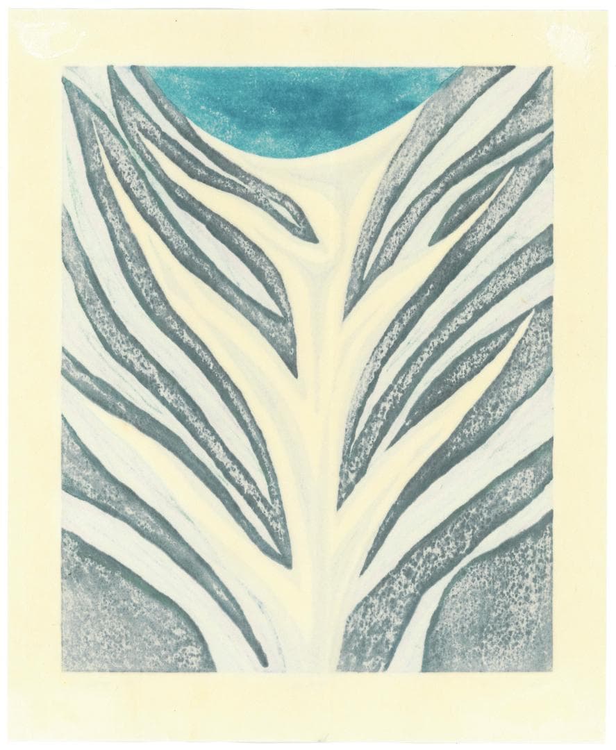 ★大谷一良 木版画「残雪の歌」鉛筆サイン入り・限定25部・1999年作