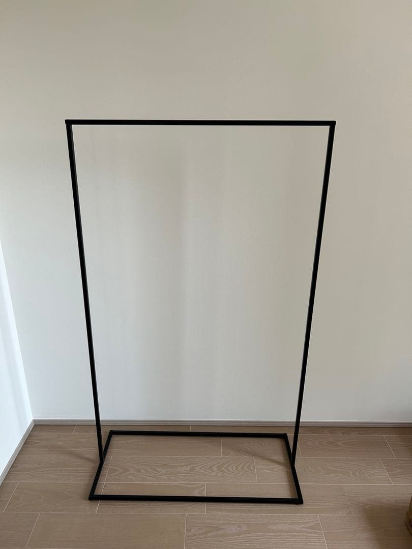 KANADEMONO シンプル アイアン ハンガーラック　Black　W90cm