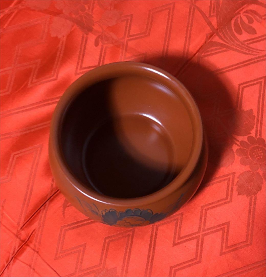 常滑焼　茶道具　茶こぼし　水こぼし　建水　牡丹