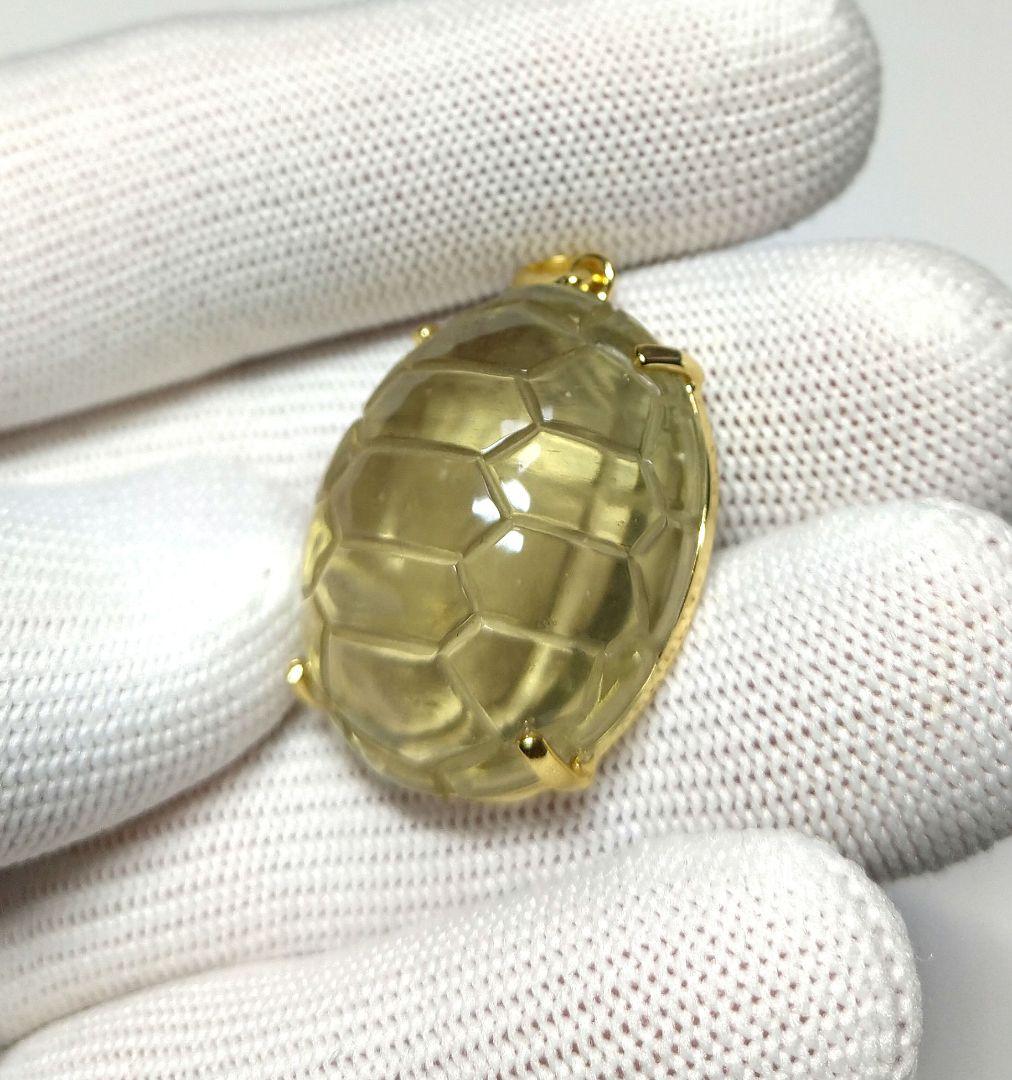 専用【高品質】リビアングラス《亀》ペンダントトップ　美品　希少　レア　縁起物