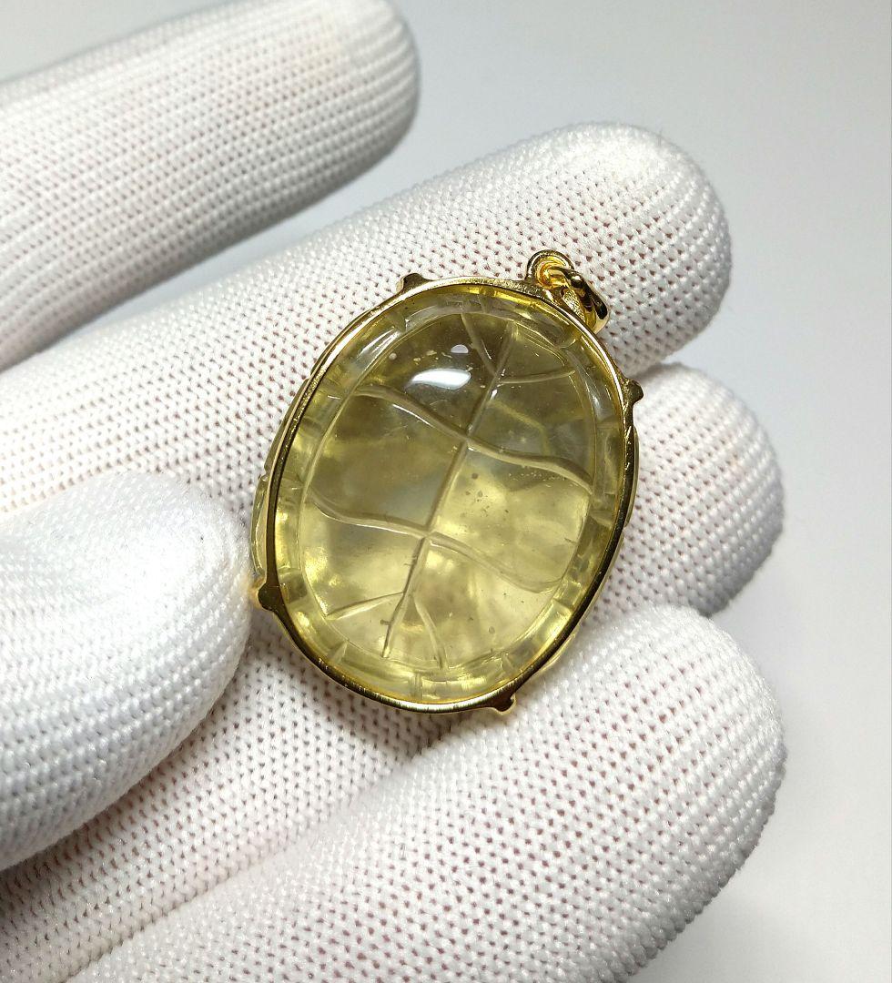 専用【高品質】リビアングラス《亀》ペンダントトップ　美品　希少　レア　縁起物