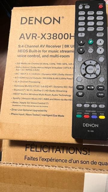 完動美品　DENON AVR-X3800H AVアンプ　25年5月28日購入品