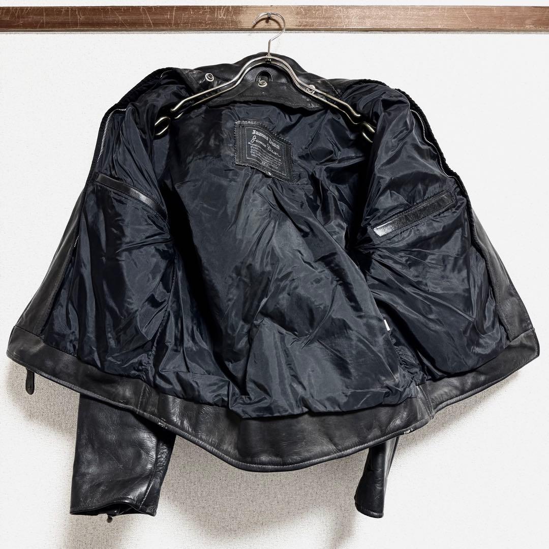 James Dean ダブルライダースジャケット 牛革 メンズ S