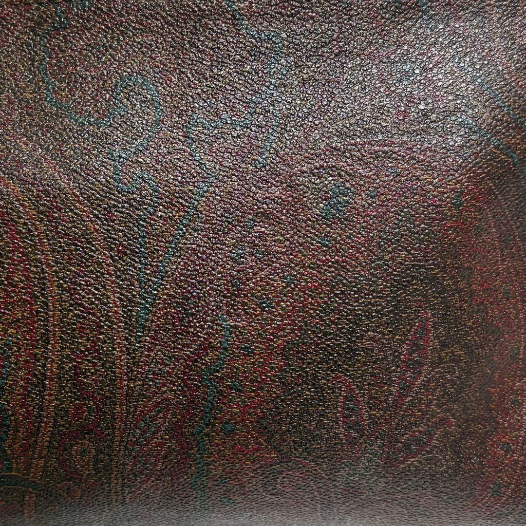 美品 エトロ ショルダーバッグ アクセサリーポーチ　ペイズリー柄 PVC レザー