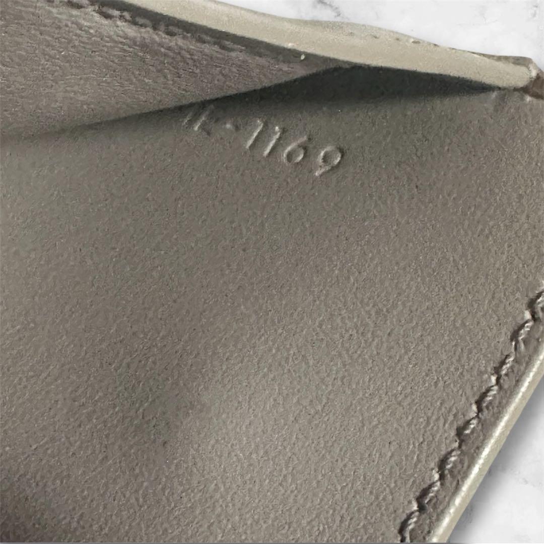 CELINEセリーヌ グレー レザー トリフォールドウォレット 三つ折り財布