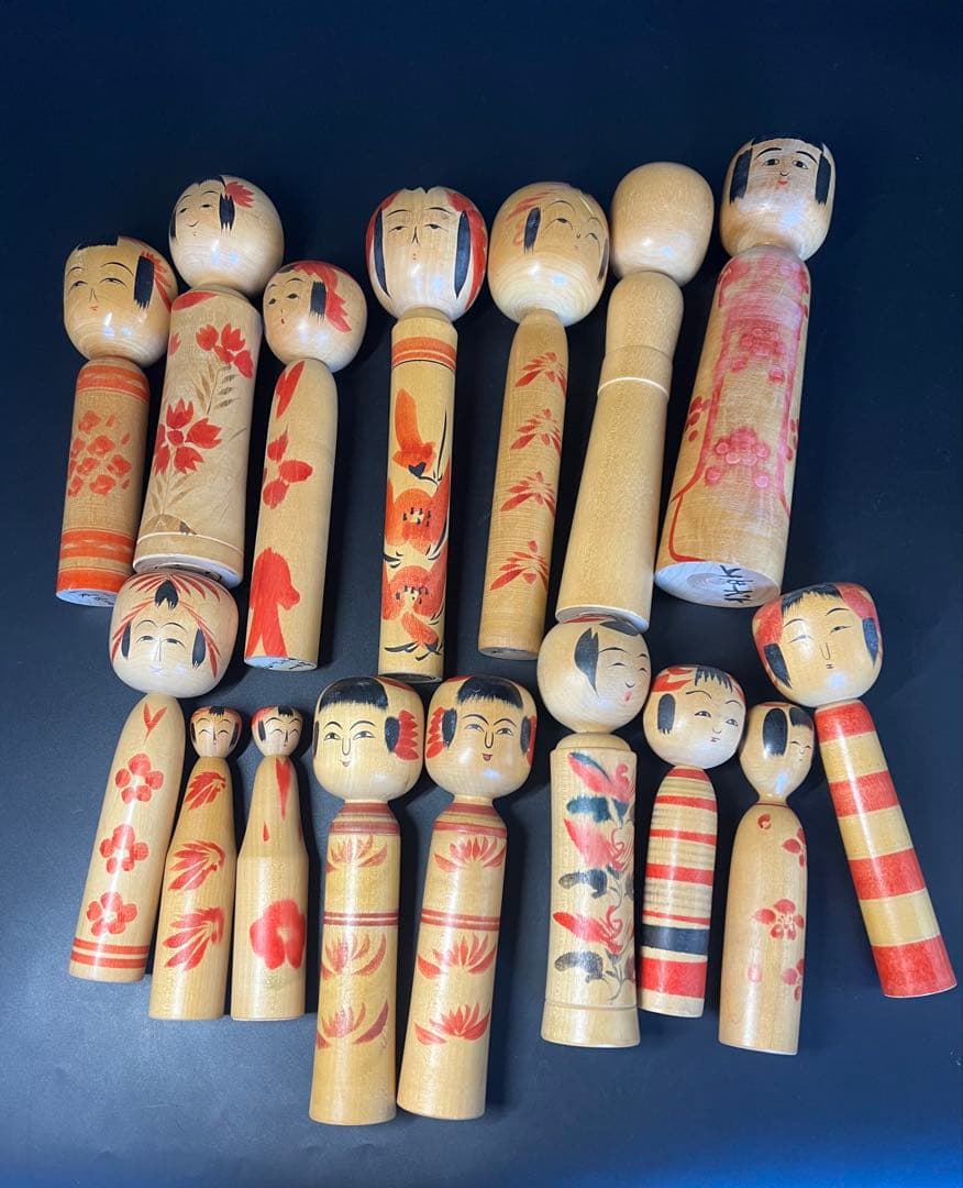 伝統こけし16本まとめ売り 戦前小野寺重一煤孫実太郎他 東北ロット 郷土玩具