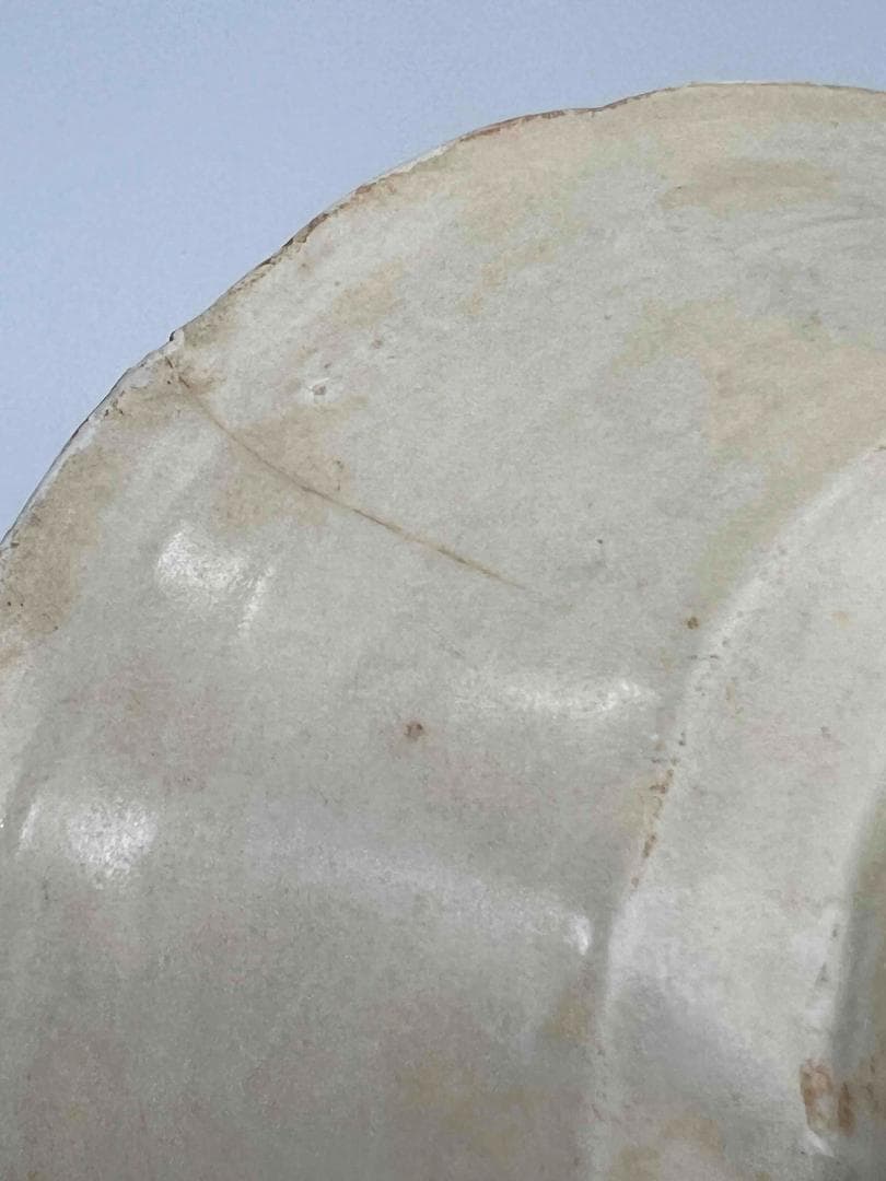 宋時代　定窯　白磁葵口皿 盞　影青　景徳鎮　唐物　古賞物　時代物(E-92)