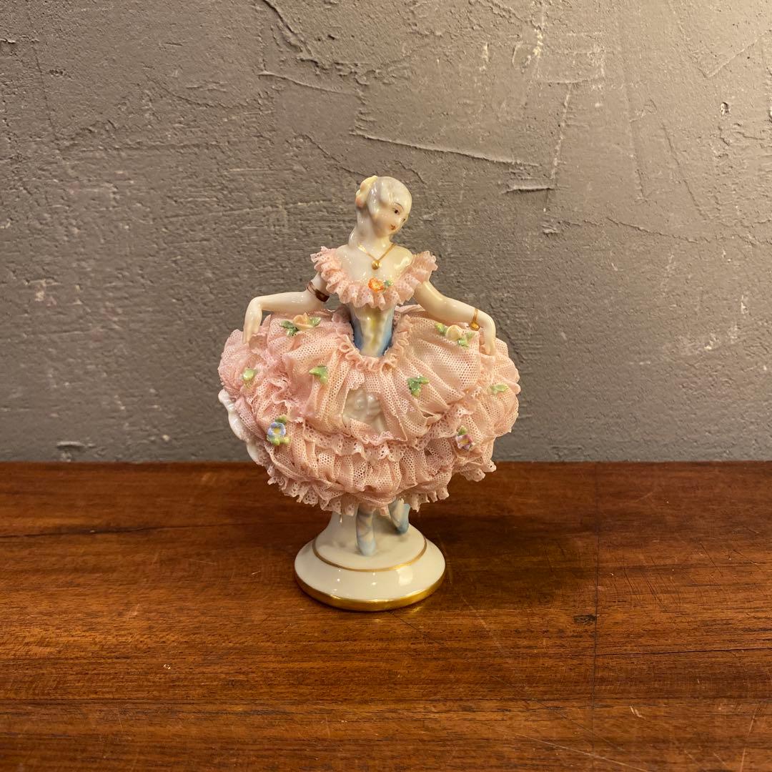 アンティーク ドイツ バレリーナ 陶器フィギュリン 置物 コレクション