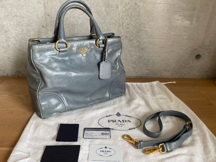 【売り切り価格】【ヴィンテージ】PRADA プラダ　トートバッグ　ブルー