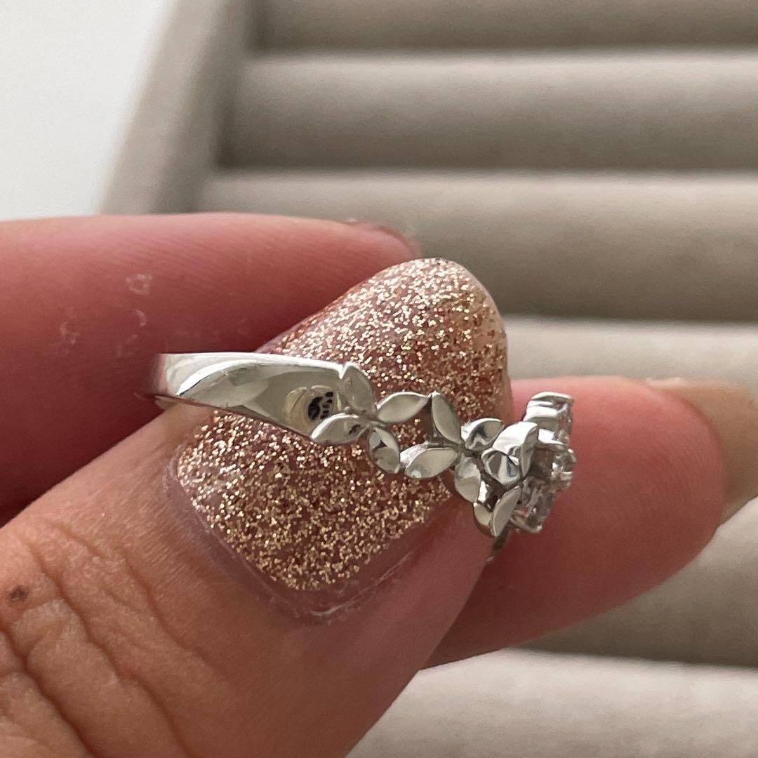 #13号♡K18WG♡0.52ct四葉モチーフリング