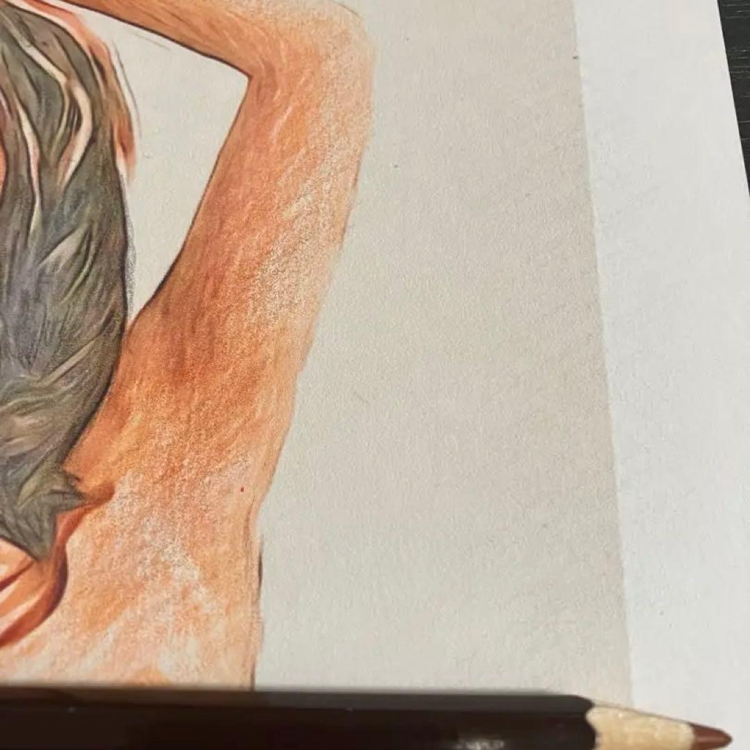 女優画16 額装品　額縁寸法32.7㎝×24.0㎝×1.5㎝　色鉛筆画　定款付