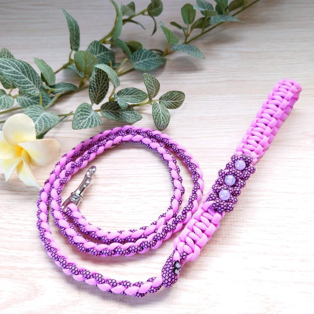 パラコードリード　チェリーピンク　ピンク レオパード　№043