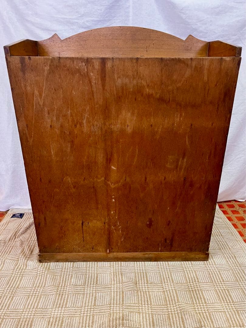 【アンティーク】昭和レトロ 木製 ガラス戸棚 キャビネット 本棚 食器棚 古家具