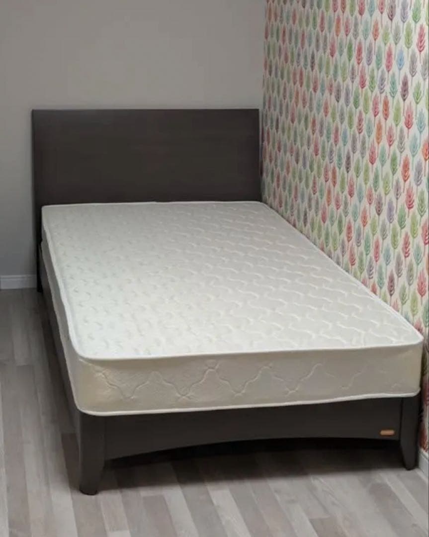 桜屋工業 シングルベッド ウッディグレー ホワイトマットレスセット 新品