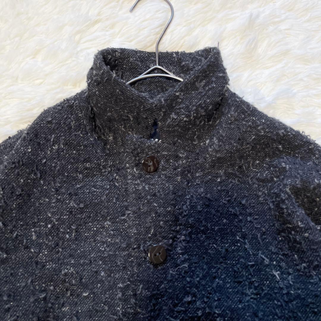 美品//ヨーガンレール ツイード ウールリネン チェスターコート 2WAYＬ