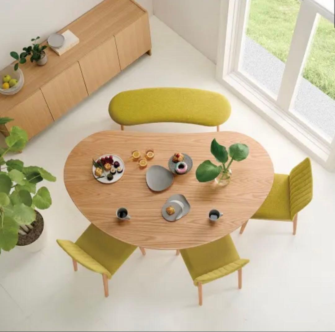 豆型テーブルは160cm ナチュラル