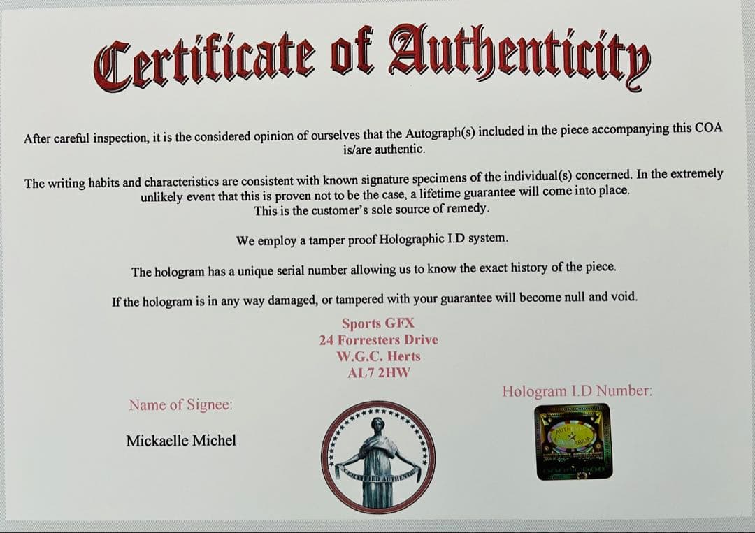 お値引きOK ミカエルミシェルさん 直筆サインフォト 美人騎手 証明書付き 1枚