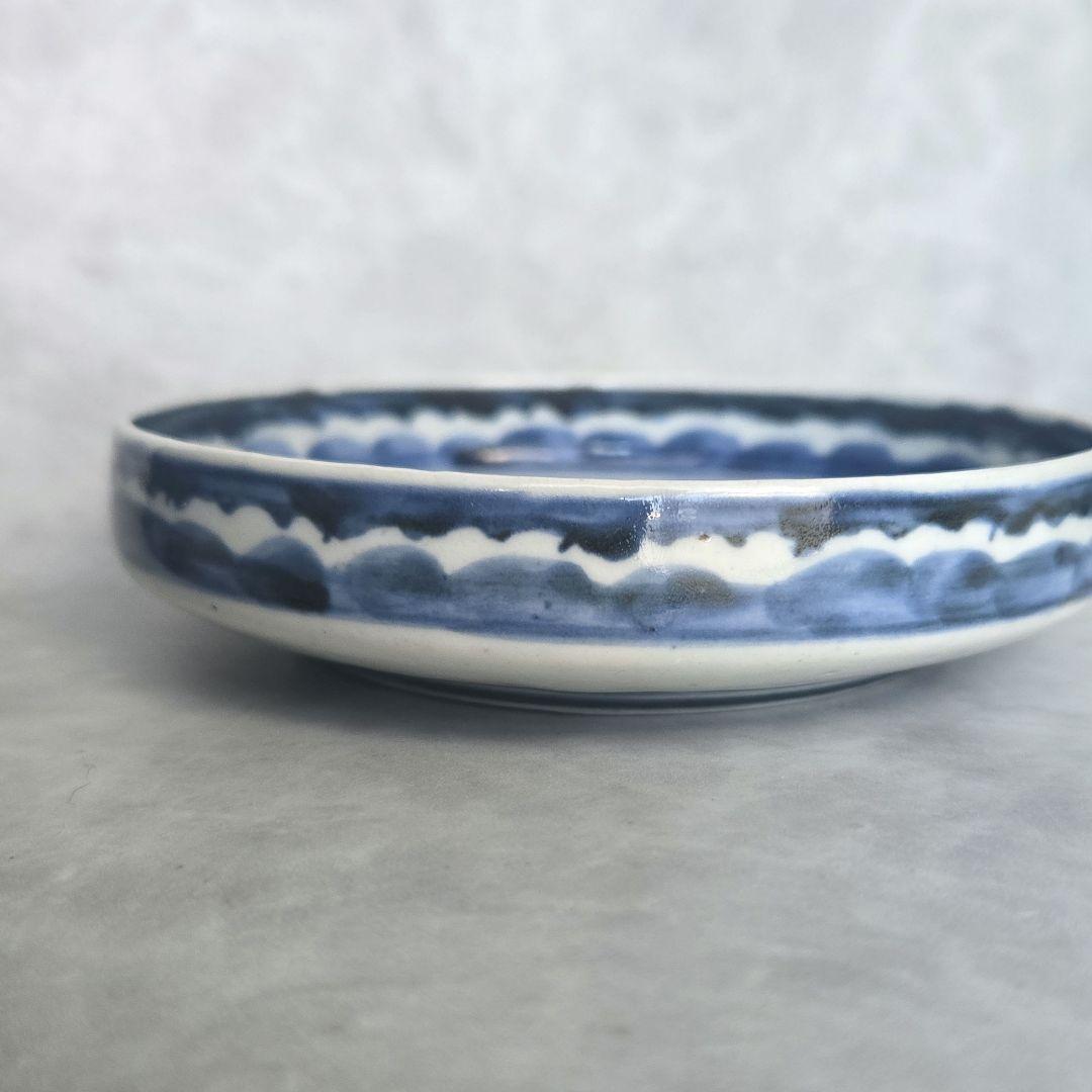 無傷　完品　古伊万里　染付　小皿　江戸時代　骨董　金継ぎ　アンティーク　獅子　龍