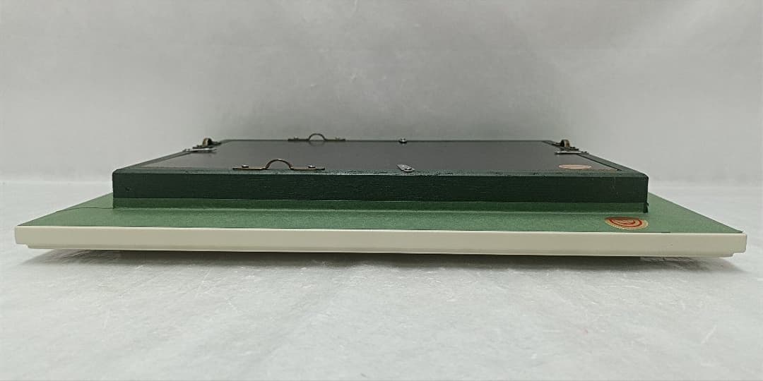 額装／ニチガク　油絵　直筆「夕暮れの漁港」サインあり