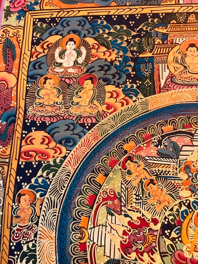 チベット密教 手描き曼荼羅（マンダラ）タンカ【新品・一点物】肉筆画 11