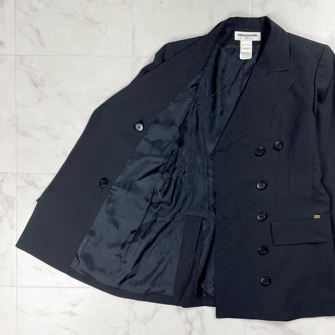 美品 ソニアリキエル ダブルボタンジャケット ブラック サイズ36*CD1327