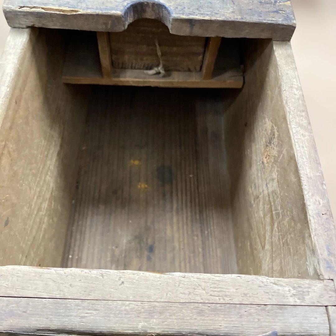 レトロ 木製 銭箱 錠前付 古民具 アンティーク