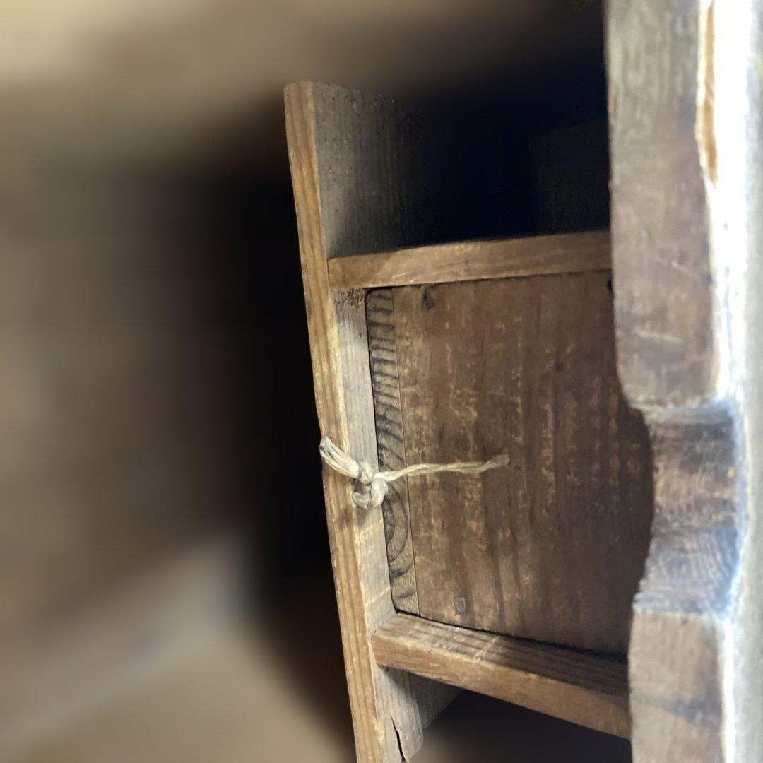 レトロ 木製 銭箱 錠前付 古民具 アンティーク