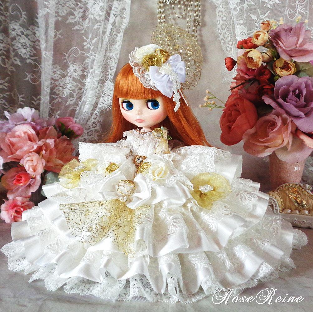 XmasSale アンネローゼ王妃 艶めくパールホワイトの豪華プリンセスドレス