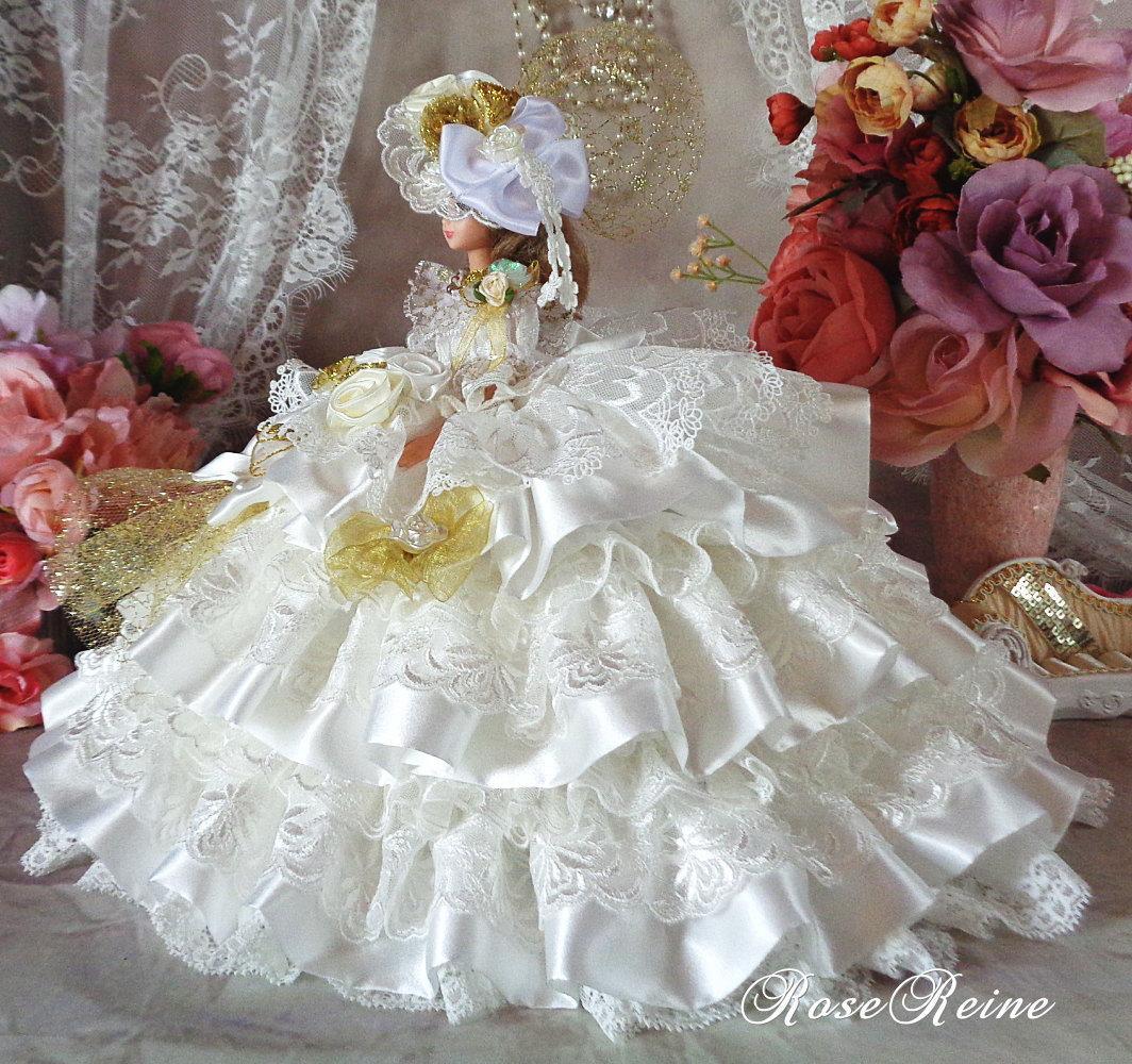 XmasSale アンネローゼ王妃 艶めくパールホワイトの豪華プリンセスドレス