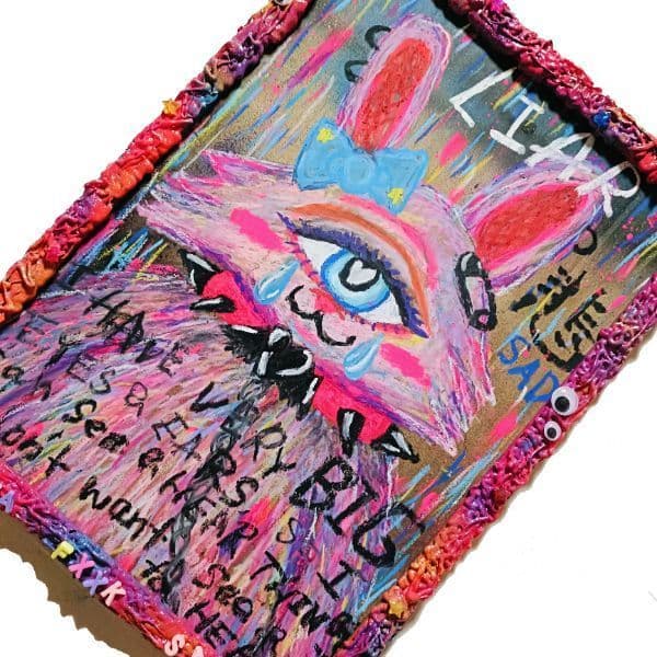 【一点物アート】嘆きのうさぎ【A3サイズ.イラスト 現代アート 絵 】