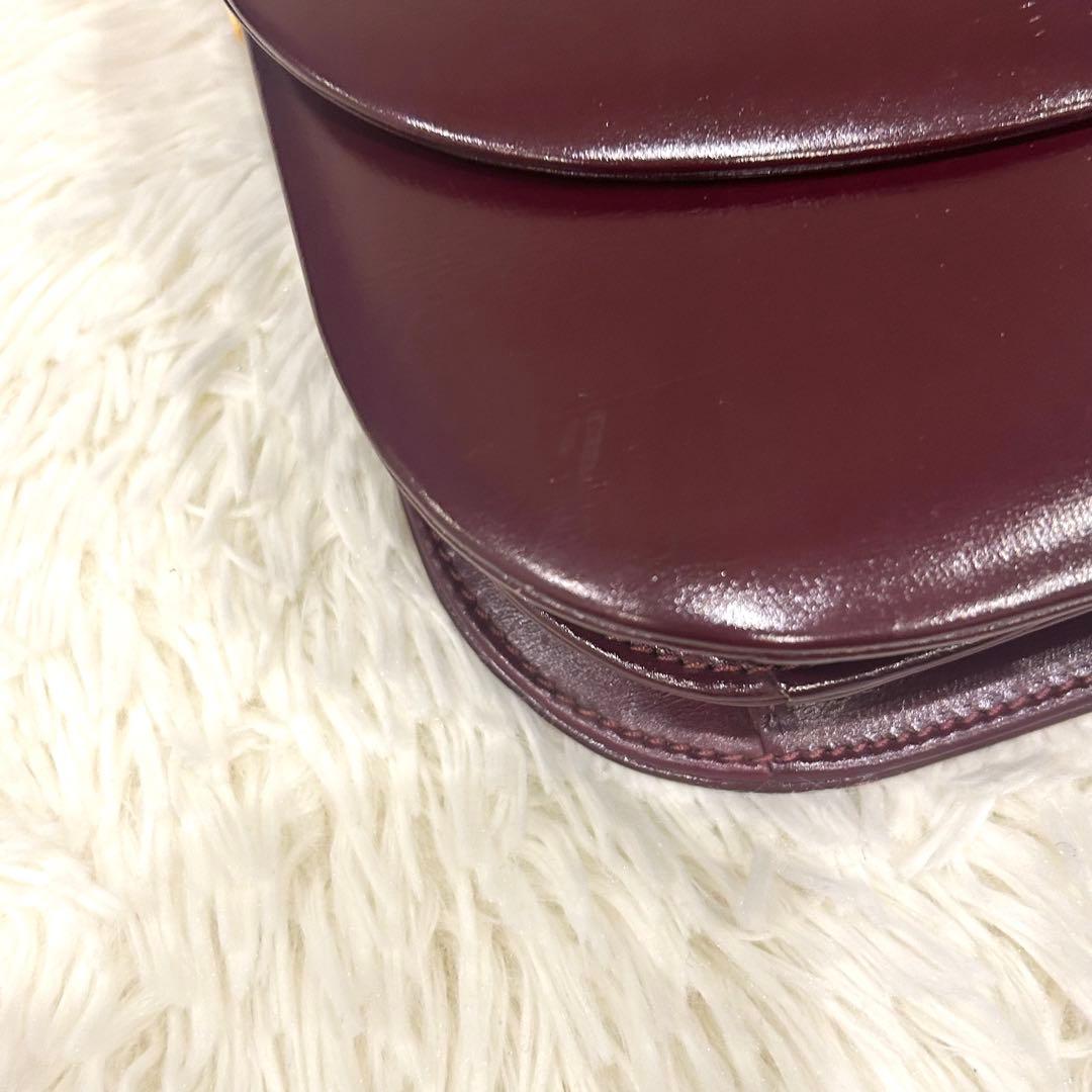 モラビト ワンショルダーバッグ レザー ボルドー ハンドバッグ ゴールド金具