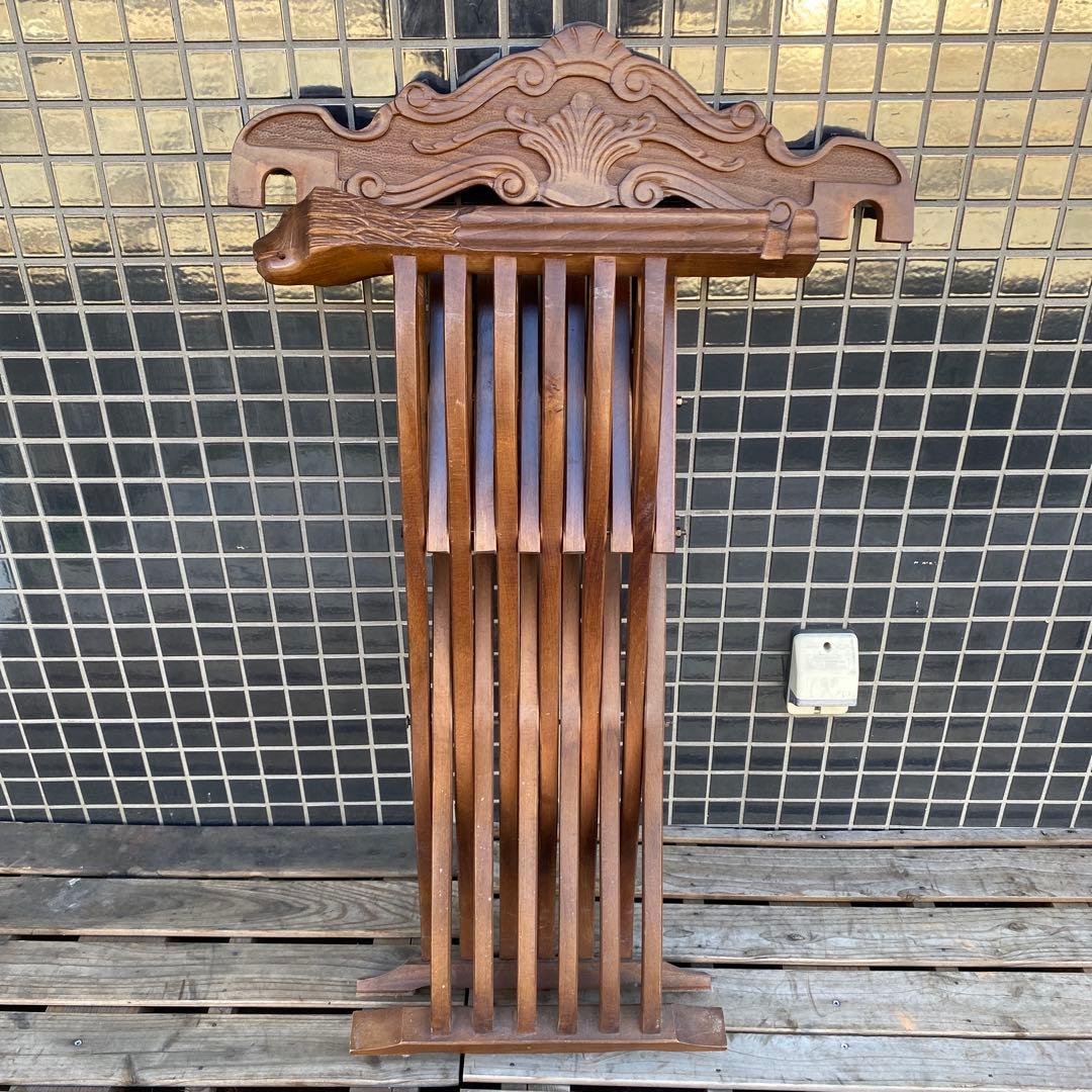 B.イタリア サボナローラチェア ヴィンテージ 折りたたみ 木彫り 家具